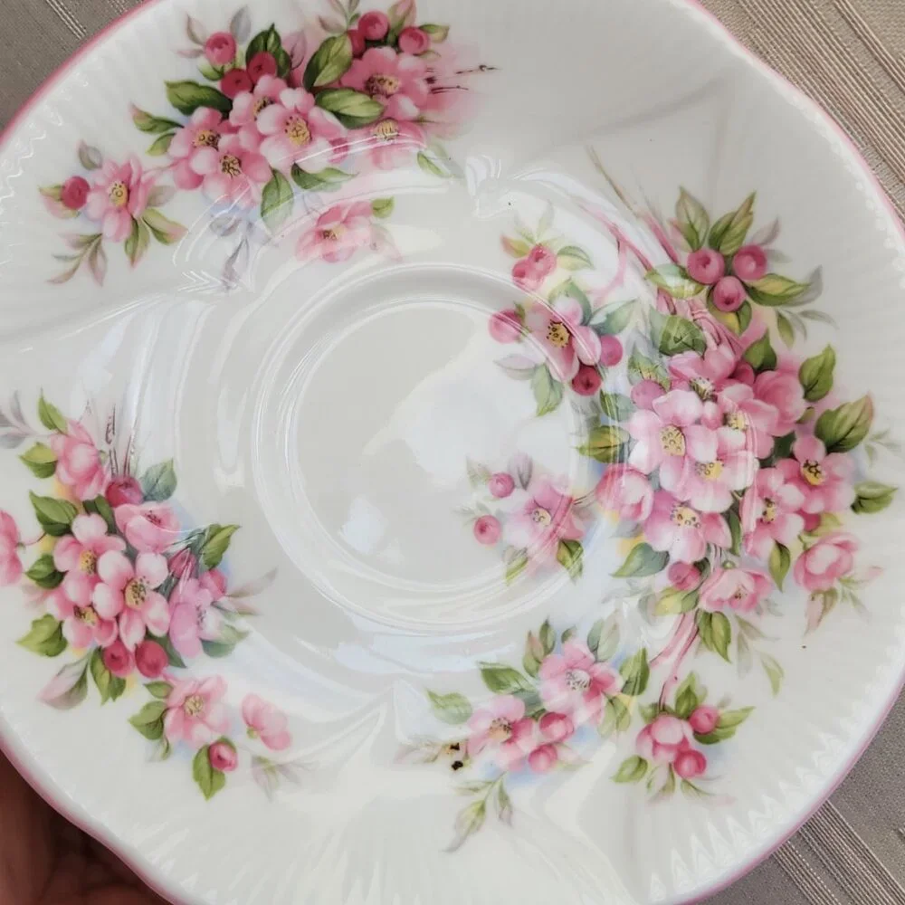 Vtg Royal Albert Bone China Blossom Time Series Apple Blossom Tea Cup & Saucer